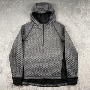 SmartWool Diamond Peak Quilted Pullover Womens S Grey Merino Wool Blend Hoodie